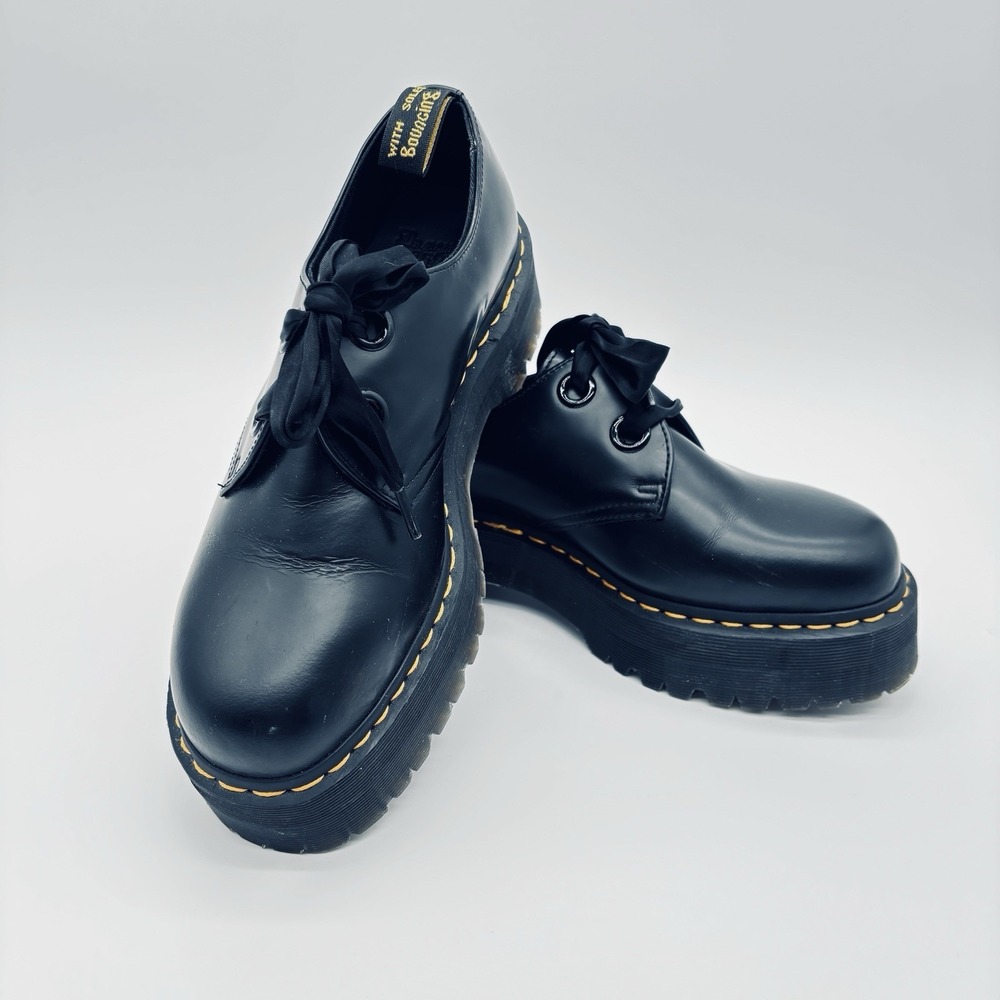 Dr. Martens Holly Quad Platform Oxford Shoes Black Leather US W11 (EU 43)